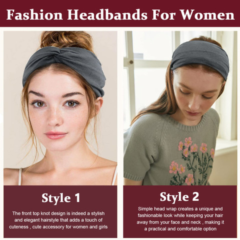ELEPHANTBOAT Wide Headband for Women Girls, Soft Stretchy Turban