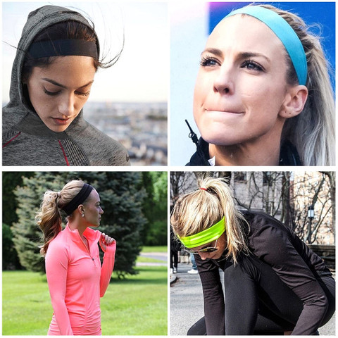 Headbands For Women - 6 Pack Wide Elastic Sports Headbands, Moisture Wicking, Non-Slip, For Yoga, Workouts, Daily Wear