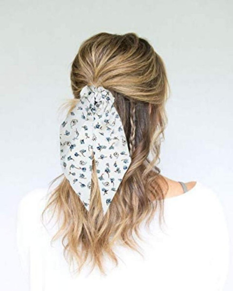 Rubela Hair Scarf Scrunchies Satin Silk Ribbon, Ponytail Scarf for