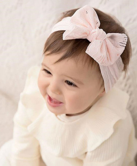 Ziory pc Pink Bow Headband for Infant, Baby Girl,baby hair