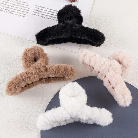Freebies Korean big clature Fur Hair Clip For women Girls Set of Hair  Claw