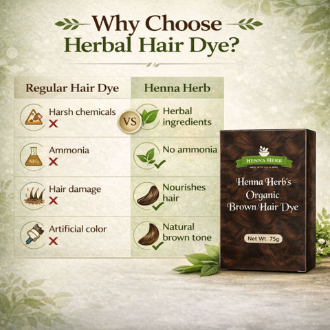 Henna Herb Hair_Dye_Brown_75 g , Organic Brown - Price in India