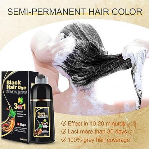 zemglam 3 in 1 Hair Dye Shampoo for Women & Men 100% Coverage