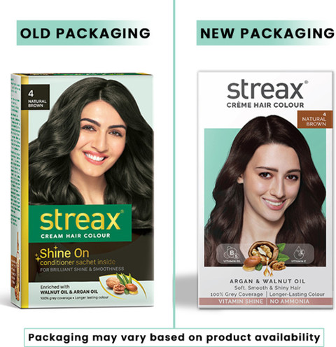 Streax Cream Hair Colour Natural Brown No-4 140ML Natural Brown