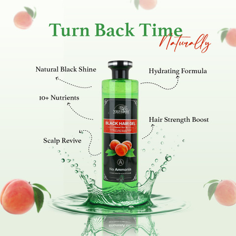 Velvetree hair Gel semi permanent color for men and women , Black