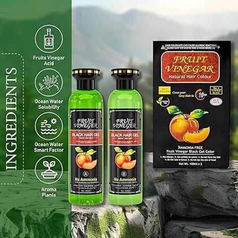 NKB Fruit Vinegar Natural Black Hair Colour Gel L-26 , Natural Black ...