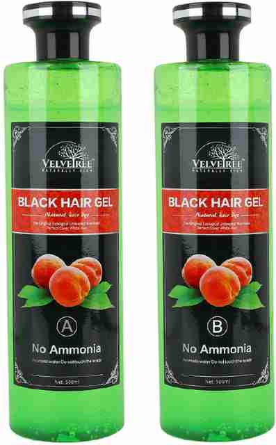 Velvetree hair Gel semi permanent color for men and women , Black