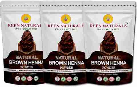 REEN NATURALS PACK OF 3 Brown Henna Powder for Hair Color | Herbal