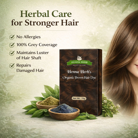 QUEEN'S HENNA HERB BROWN 3パック Henna Herb Hair_Dye_Brown_75 g , Organic Brown - Price in India