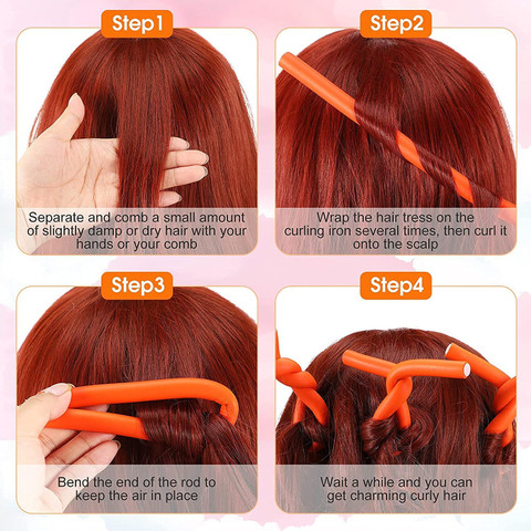 Shihen Hair Curling Flexi Rods Magic Hair Foam Hair Rollers 6pc