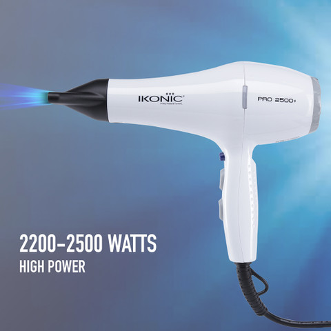 Ikonic Professional Hair Dryer 2500 Plus White Hair Dryer Ikonic
