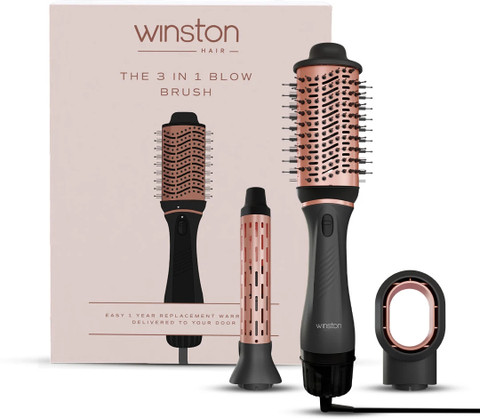 Winston 3-in-1 Hair Styling Blow Brush – Blow Dryer, Curling Iron