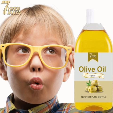 7Herbmaya Olive Baby Hair Massage Oil -100% Virgin Cold Pressed Jaitun Oil  and Vitamin E Hair Oil