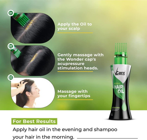 Vcare New Improved Herbal Hair Oil with Wounder cap Hair Oil