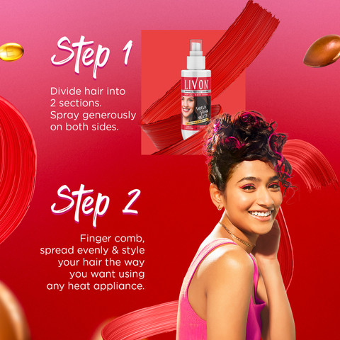 Livon Heat Protection Serum For Hair Before Straightening Livon