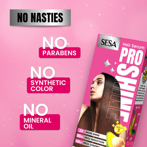 SESA Pro Shine Hair Serum 2X Shine 48 hours Frizz Control Men