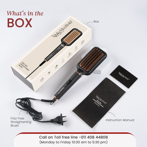 MakeMeeBold Frizz-Free Hair Straightening Brush | 73mm Large