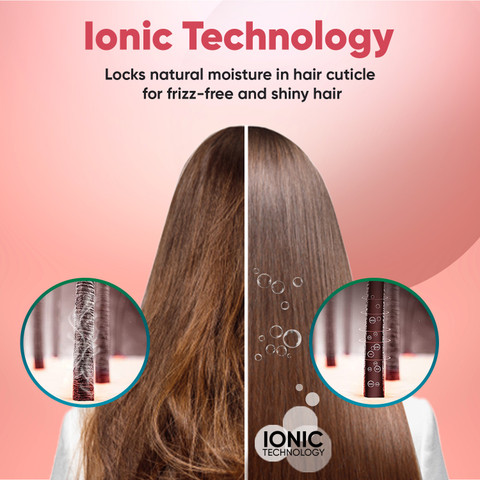 VEGA Black Shine Hair Straightening Brush for Women VHSB-04 Hair