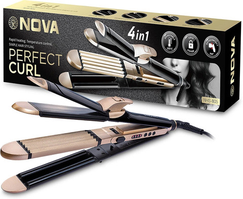 NOVA Keratin 4in1 Hair Styler- Curler,Crimper Wavy NHS 805 Hair  Straightener