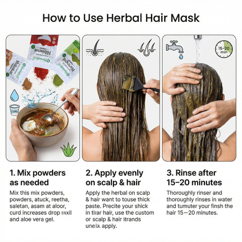 Poudre Ayurvédique Pour Cheveux - Amla, Reetha, Shikakai, Bhringraj, Hibiscus (200g) - Neuf