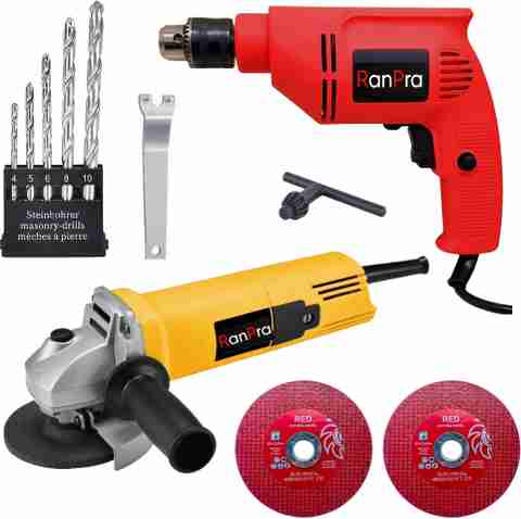 RanPra 4-Inch Angle Grinder with 10mm Drill and 5 Drill Bits - Image 2