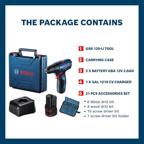 BOSCH GSR 120-Li GSR 120-Li (single battery) Cordless Drill (10 mm Chuck Size) - Image 6