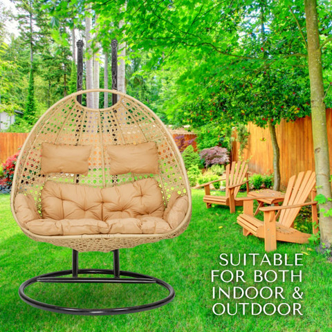 Swingzy Double Seater Iron Hanging Egg Swing/Chair with Curve