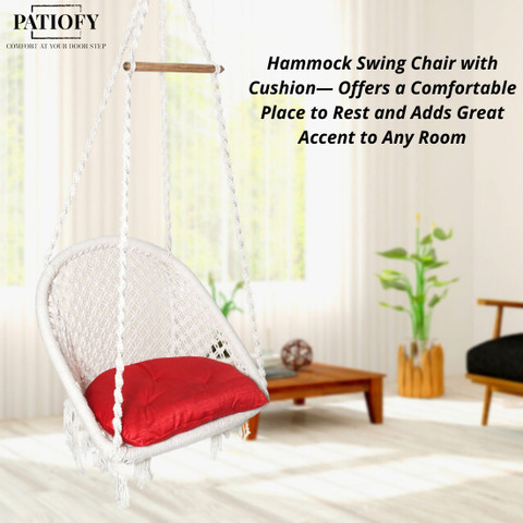 Patiofy D-Shape Swing for Adults Kids, Jhula Cotton Large Swing