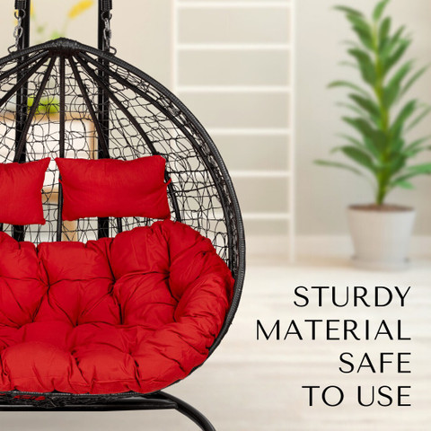 Swingzy Double Seater Iron Hanging Egg Swing/Chair with Curve Stand for  Kid's and Adult/ Iron Hammock