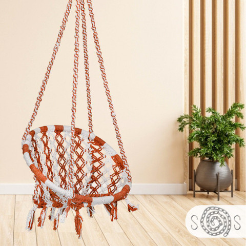 Flipkart Perfect Homes Studio Jhula for Adults with 3Ft Hanging Chain Kit/  Swing for Garden Oonjal for Outdoor Cotton Large Swing