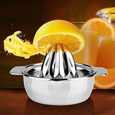AppEasy Steel Lemon Squeezer, Juicer with Bowl Container for