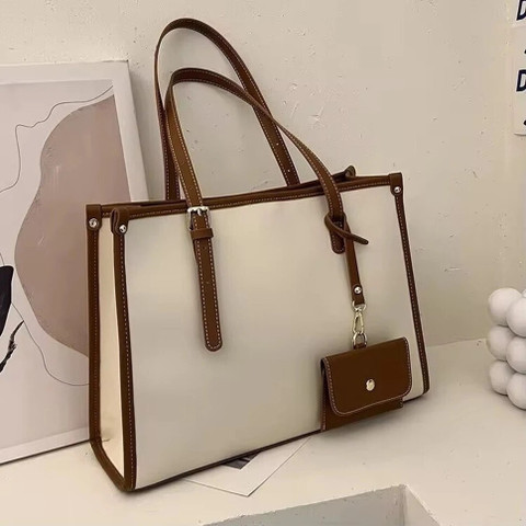 Buy Ross Brown Women Brown, White Tote Brown Online Best Price