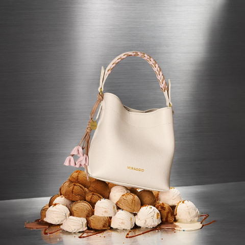 Buy Miraggio Women White Handbag Ivory Online Best Price in