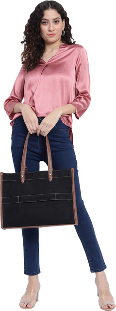 Womanix Women Black Hand-held Bag