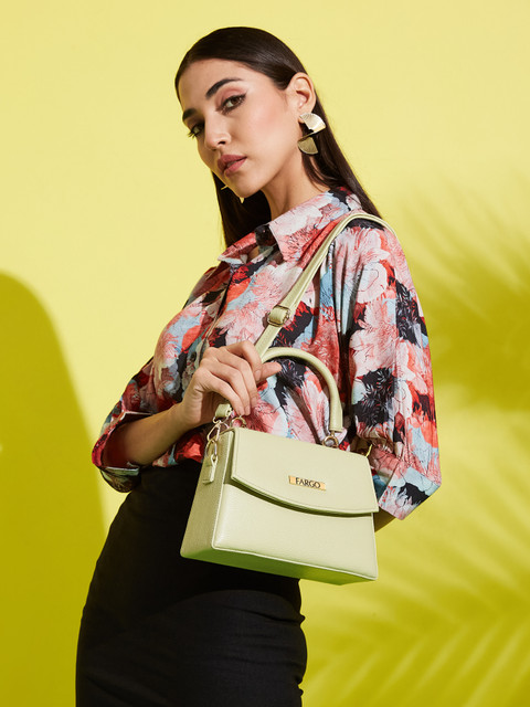 Buy Fargo Women Green Hand-held Bag Green Online Best Price in