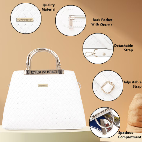 Amazon Esbeda White Handbags Buy GRAADA Women White Handbag White