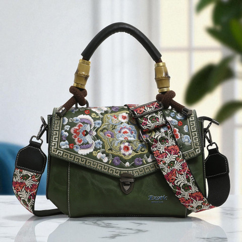 Exotic Premium Women Green Sling Bag