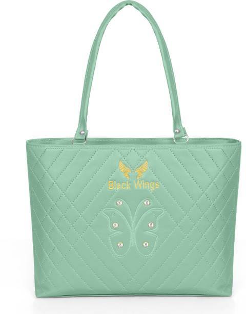 Black Wings Women Green Shoulder Bag