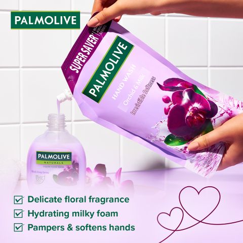 PALMOLIVE Orchid & Milk Saver Pack Hand Wash Pouch (750 ml) - Image 7