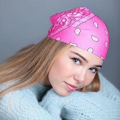 Run India Hankerchief Cotton Head Scarf Skull Bandana for Party for men  women [