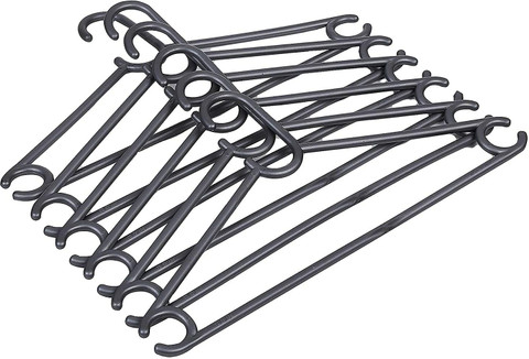 Homix Plastic Hanger Grey Set of 10 Pieces For Saree, Shirt, Coat