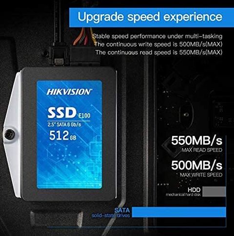HIKVISION E100 512 GB Desktop, Laptop Black SATA Internal Solid