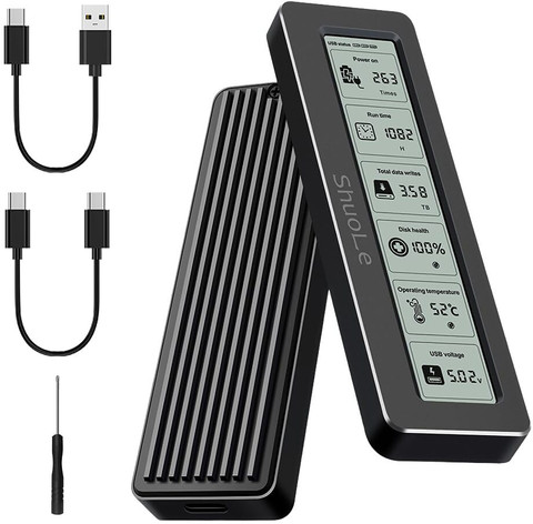 Verilux M2 NVME SSD Enclosure Adapter USB C to NVME PCIe M2 Solid State  Drive Case inch External Hard Disk Cover