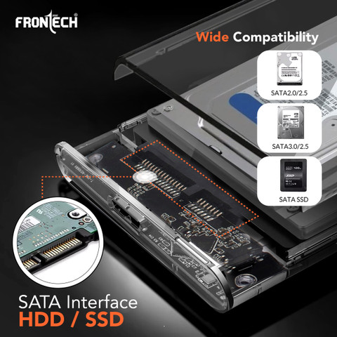 Frontech NC-0034 USB 3.0 HDD Enclosure Transparent Case | SATA