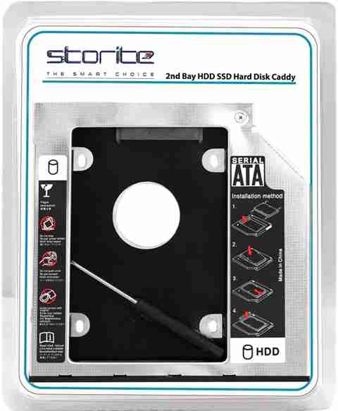 STORITE Universal for CD/DVD Drive Slot (for SSD and HDD) inch Shock  Resistant Internal Hard Drive Enclosure/HDD Caddy 2nd bay