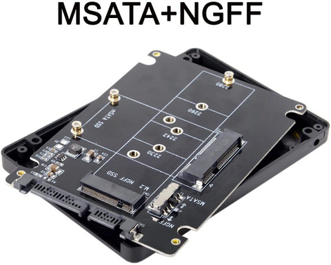 ULTRABYTES Combo NGFF B-Key mSATA SSD to SATA Adapter Converter  Case inch Shock Resistant Hard Disk Enclosure Disk Case