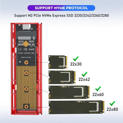ULTRABYTES M2 SSD Case To USB Gen 10Gbps Nvme SSD