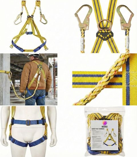 Nibiru Double Lanyard Full Body Safety Belt, Harness with