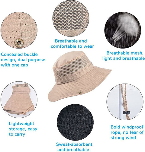 gustave Mens Sun Hat Wide Brim Summer Sun Cap UV Protection