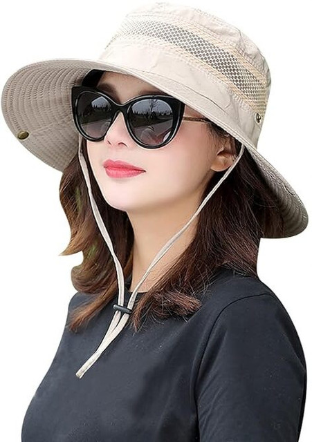 Ubuy Sun Shade Hat Womens Women's Foldable Straw Sun Visor Hat